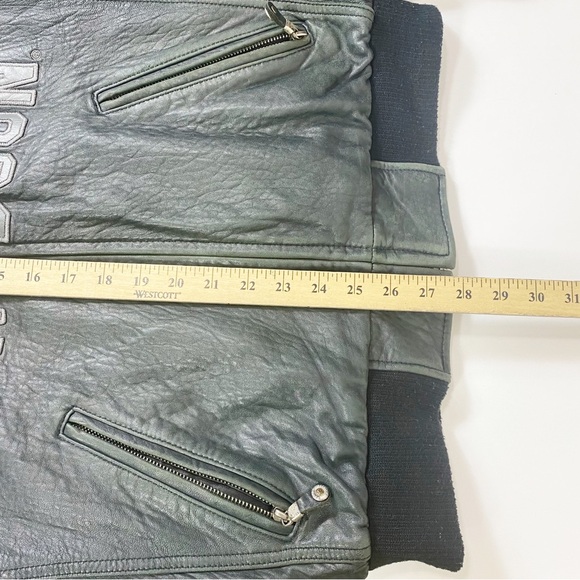 Harley Davidson 100th Anniversary Leather Bomber Jacket Size Medium - Picture 5 of 12